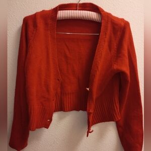 Women's Red Cardigan Sweater